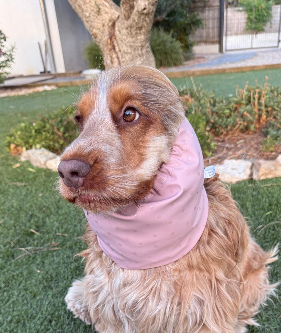 Snood rose à pois ton sur ton - imperméable