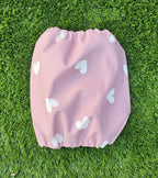 Snood rose avec coeurs blancs - imperméable