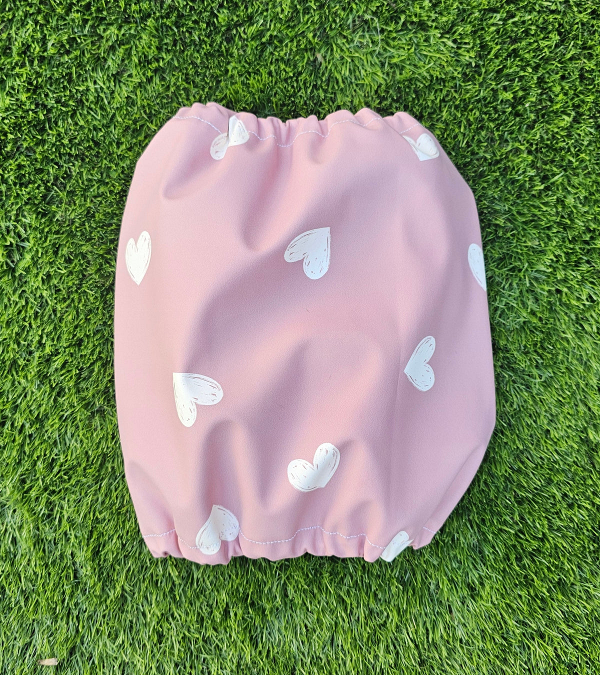 Snood rose avec coeurs blancs - imperméable