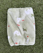 Snood vert clair avec petits éléphants - polaire