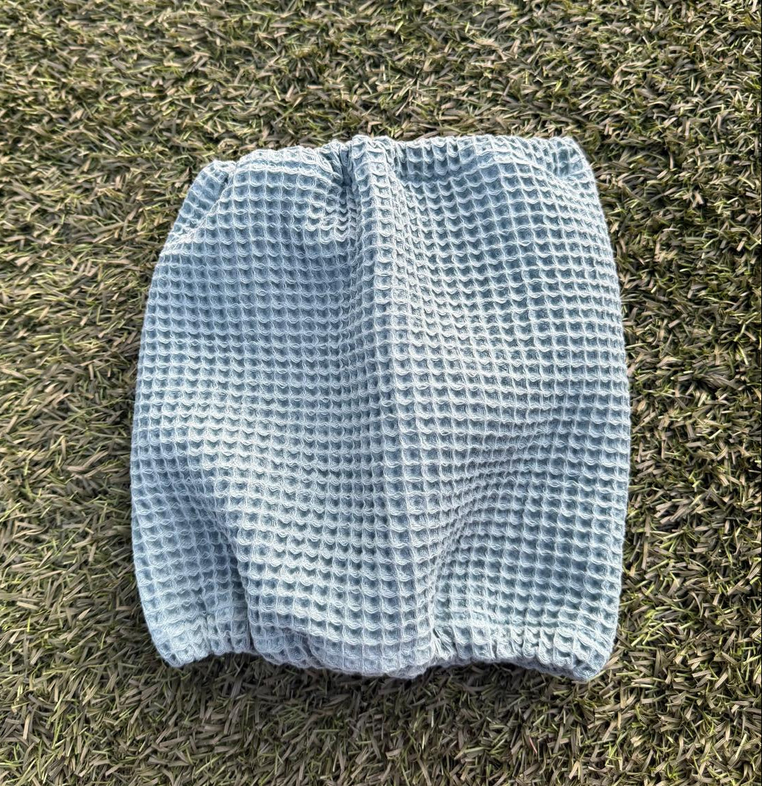 Snood vert d'eau - coton nid d'abeille