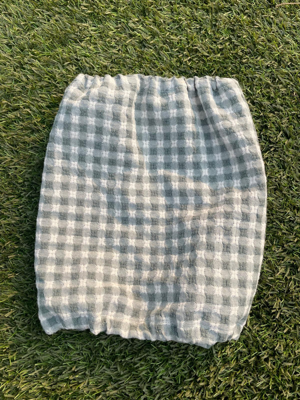 Snood vichy vert - coton seersucker
